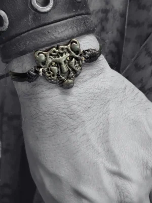 pulsera de hilo de nylon con leopardo