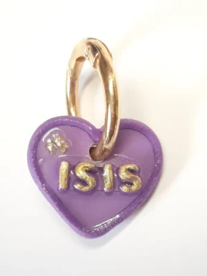 placa de identificación para mascota corazón