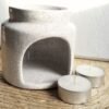 Quemador cilindro granito – incluye dos velitas de té