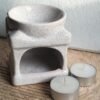 Quemador cubo granito – incluye dos velitas de té