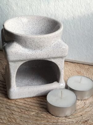 Quemador cubo granito – incluye dos velitas de té