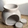 Quemador redondo granito - incluye dos velitas de té