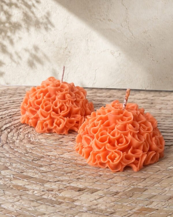Vela flor de cempasúchil