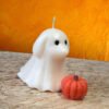 Vela de fantasma de perro o gato iridiscentes con calabacita