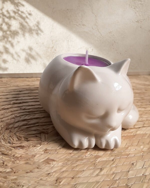 Figura de gatito para velas de té, con aromas de colección