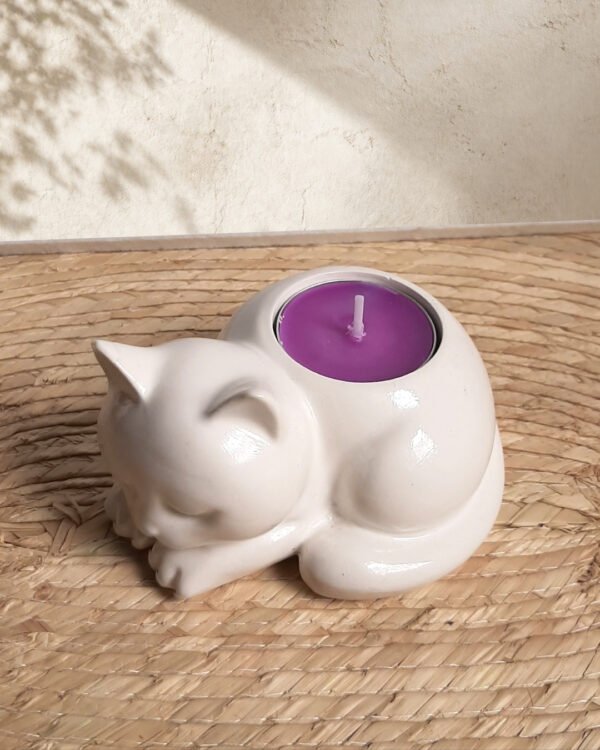 Figura de gatito para velas de té, con aromas de colección
