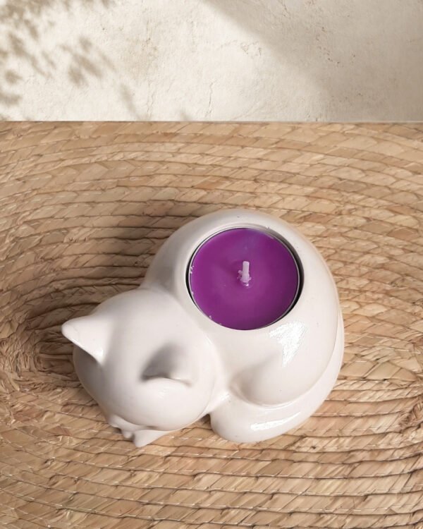Figura de gatito para velas de té, con aromas de colección
