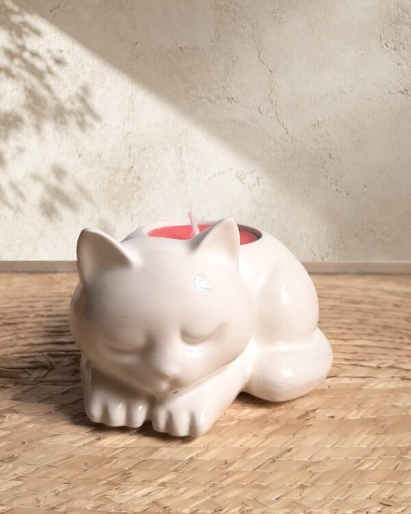Figura de gatito para velas de té, con aromas de colección
