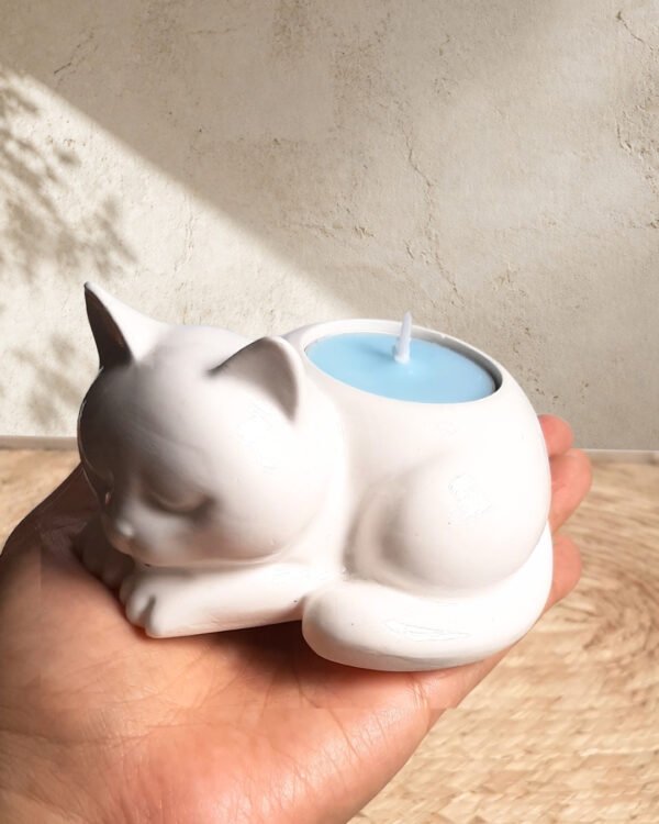 Figura de gatito para velas de té, con aromas de colección