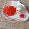 Juego de bandeja nube y vela de fantasma perrito o gatito con cempasúchil