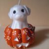 perrito con calabaza Vela de fantasma de gato o perro con calabaza para Día de Muertos - Otoño
