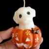 tamaño perrito Vela de fantasma de gato o perro con calabaza para Día de Muertos - Otoño